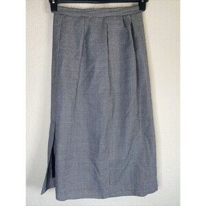 vintage skirt Romania Hounds tooth Pleated Plaid Check 5/6 Long lagen office
